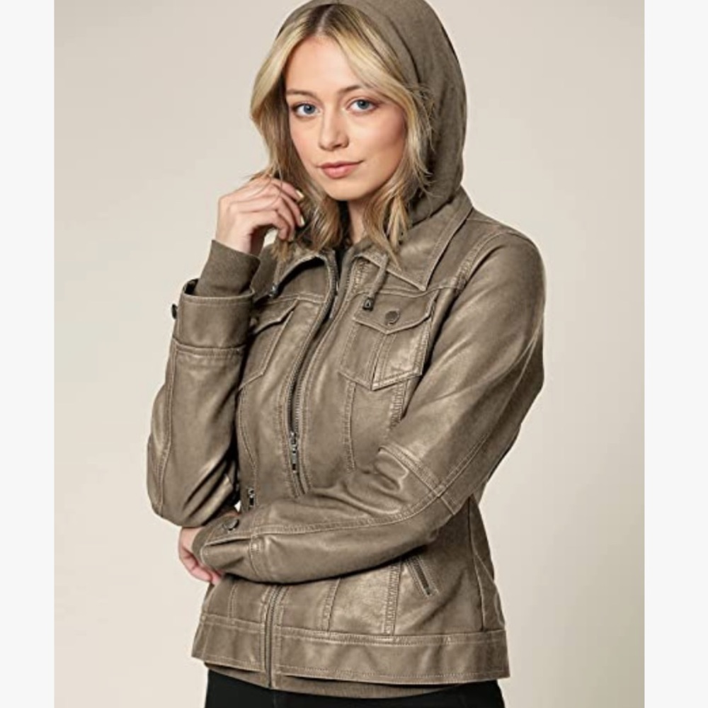 Faux Leather Duo Motorcycle Jacket 🧥